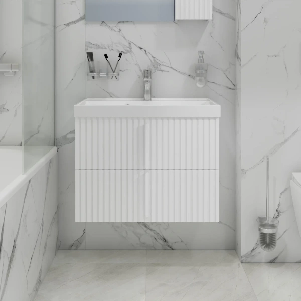 Тумба под раковину Санта Юпитер 700366 белый глянец,  без раковины