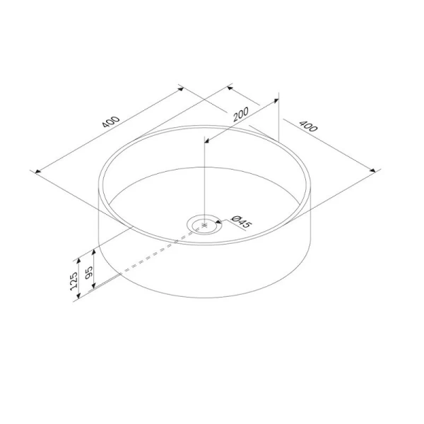 Раковина накладная (40х40) Am.Pm Func M8FWCC40400WG белый