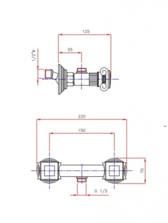 Смеситель для душа Cezares Olimp OLIMP-DS-03/24-O