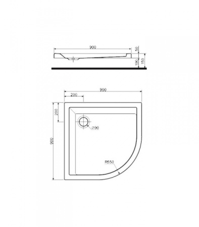 Душевой поддон полукруглый Kolo Pacyfik 90х90 XBN0790000