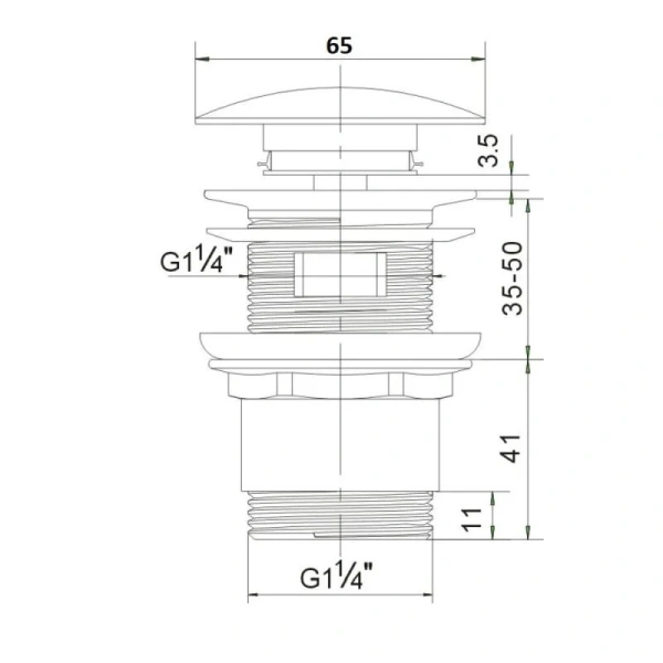 Донный клапан с переливом Orange X1-004w белый