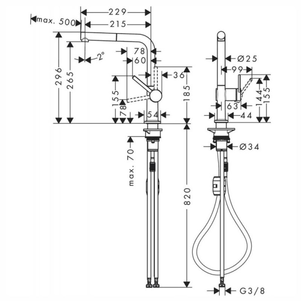 Смеситель для кухни Hansgrohe Talis M54 72808670 Смеситель для кухни Hansgrohe Talis M54 72808670