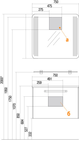 Зеркало Aquaton Валенсия 75 1A124702VA010