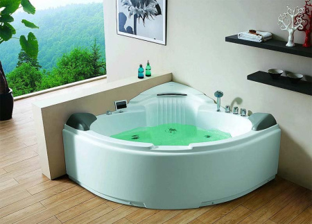Акриловая ванна (152х152) Gemy G9082 O с гидромассажем, универсальная