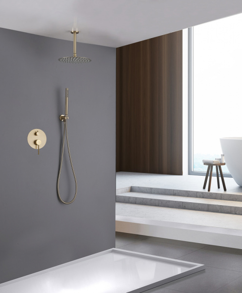 Душевой комплект ABBER Emotion AF8821G скрытого монтажа без излива, золото матовое