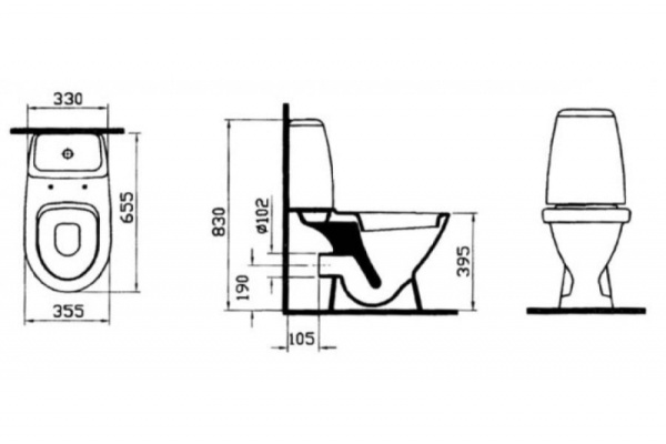 Унитаз-компакт с сиденьем VITRA Grand 9763B003-1206 функцией биде