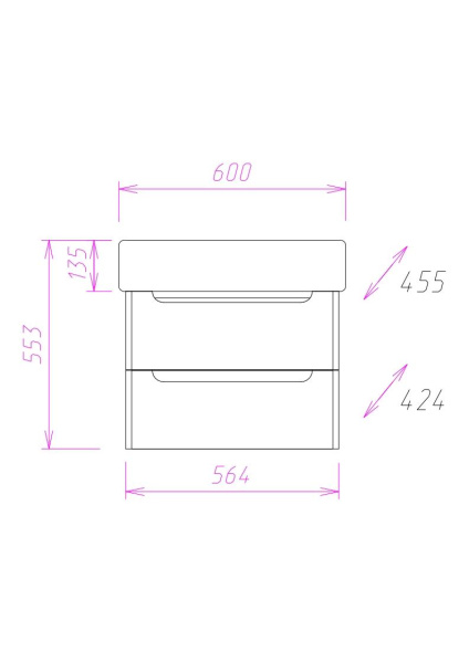 Тумба под раковину подвесная Onika Неаполь 60 106104