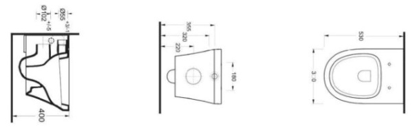 Подвесной безободковый унитаз с функцией биде с сиденьем микролифт beWash  Metison 78343601