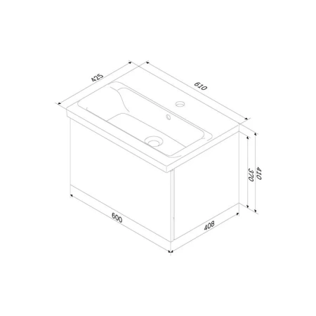 Тумба с раковиной 60 см Am.Pm Gem M90-FHX06021-WC0602WG белый
