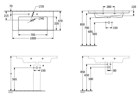 Раковина встраиваемая сверху Villeroy&Boch Subway 3.0 4A70A501