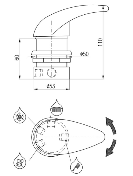 Смеситель встариваемый для ванны Rav Slezak X284X