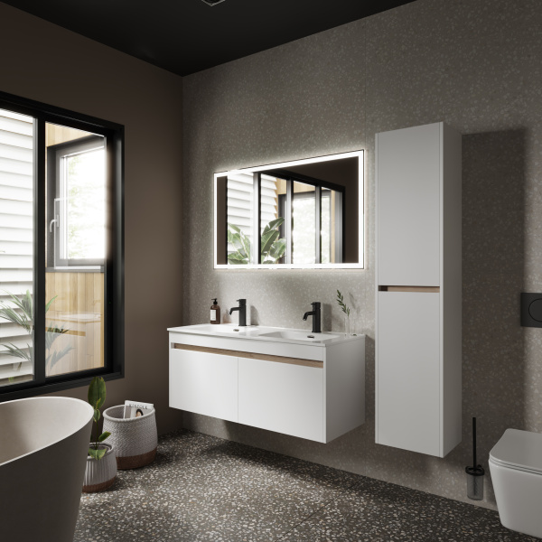 Тумба под раковину Sancos  Smart SM120-2W белый глянец