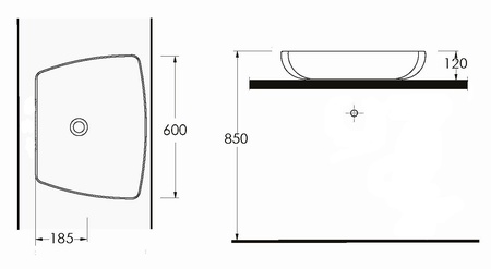 Раковина накладная (60х45) beWash Helenen 69601001