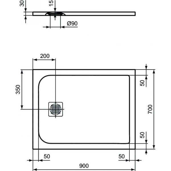 Душевой поддон Ideal Standard ULTRAFLAT S (90х70) K8190FS, серый Душевой поддон Ideal Standard ULTRAFLAT S (90х70) K8190FS, серый