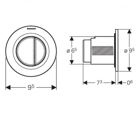 Пневмоклавиша смыва Geberit 01, глянцевый хром 116.042.21.1