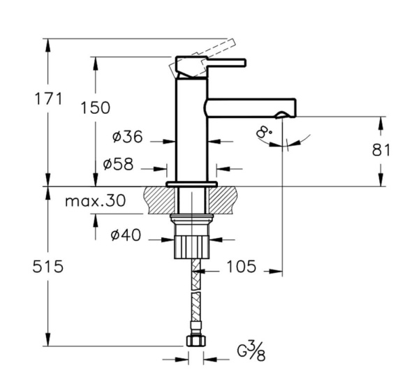 Смеситель для раковины Vitra Origin A4255526 медь