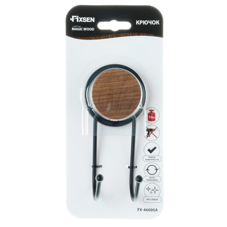 Крючок Fixsen двойной MAGIC WOOD FX-46005A