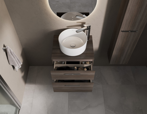 Тумба под раковину Roca Victoria 60 городской дуб 2 ящика A857468402