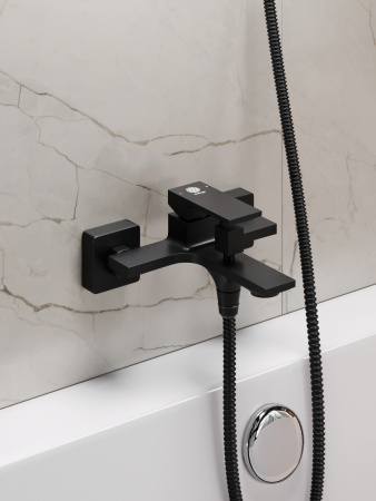 Душевая система смеситель с изливом Orange Lutz M04-932b черный