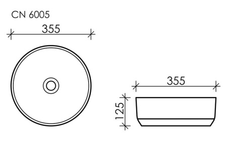 Раковина накладная (35,5х35,5) Ceramica Nova ELEMENT CN6005