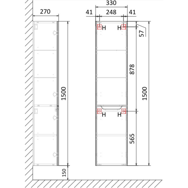 Пенал Jorno Wood 150 Wood.04.150/P/GR