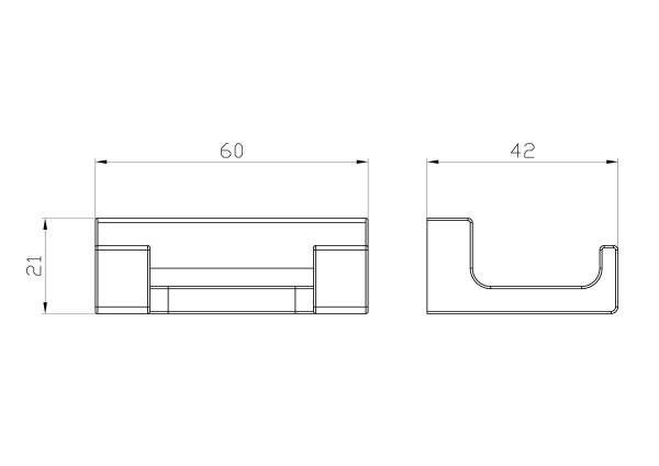 Двойной крючок для ванной WONZON & WOGHAND ECLIPSE, черный WW-9125-BL