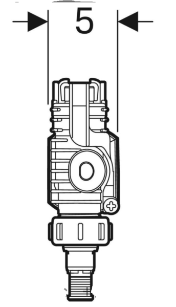Впускной клапан Geberit тип 380, подвод воды сбоку, 3/8", ниппель из латуни 240.784.00.1