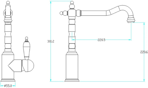 Смеситель для кухни Boheme Medici Ripresa 101-CRST
