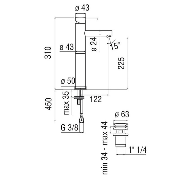 Смеситель для раковины Nobili Live LV00428/2WM