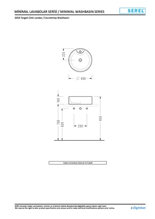 Раковина накладная (45х45) Serel 2054