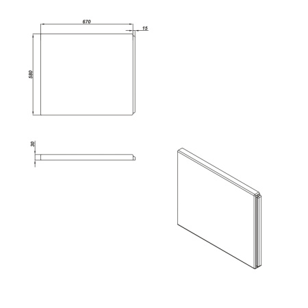 Панель для ванны боковая Cersanit UNIVERSAL TYPE 1 70 63369