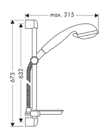Душевой гарнитур HANSGROHE Сroma 3 jet/Unica S 27751000