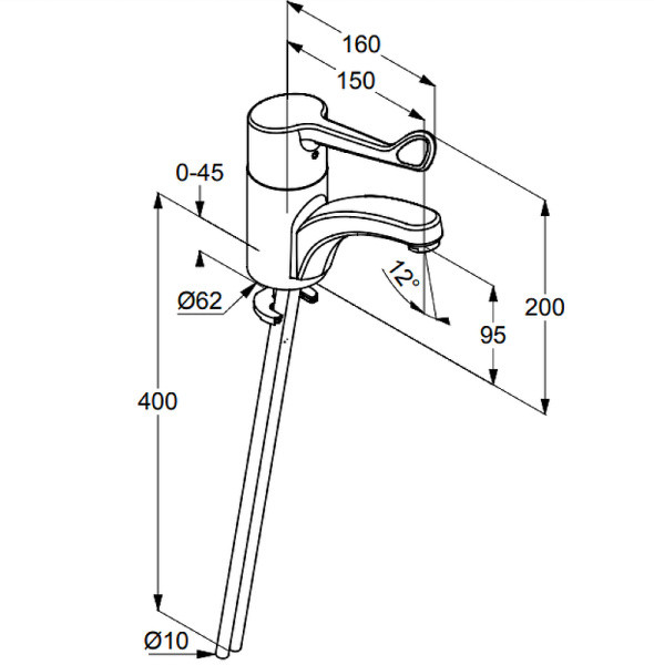 Смеситель для раковины Kludi Medi Care 341120534