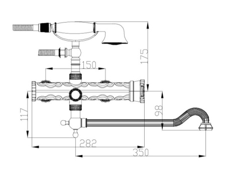 Cмеситель для ванны Zorg A 101WDN-BR
