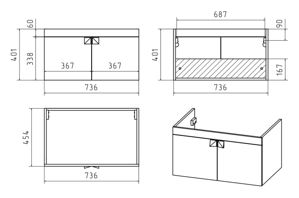 Тумба под раковину Misty Сахара 75  Пр-Сах06075-0011По