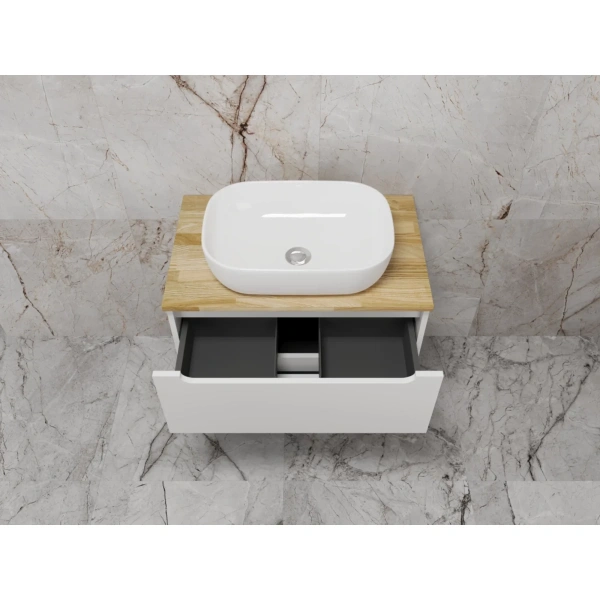 Тумба подвесная без раковины со столешницей 70 см Style Line Бали ЛС-00002338 белый матовый