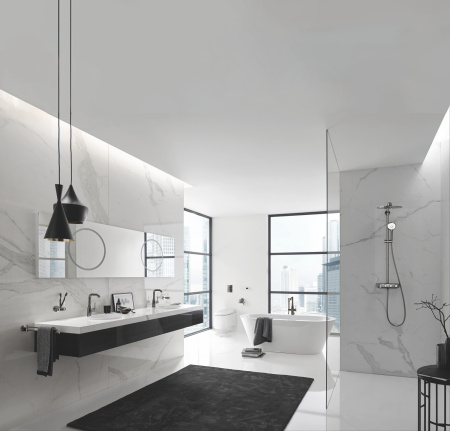 Душевая система с термостатом для настенного монтажа Grohe Euphoria SmartControl System 310 Duo 26507 A00 (26507A00) темный графит глянец