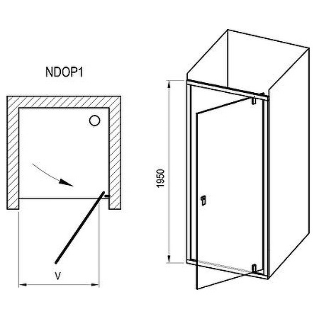Душевая дверь Ravak Nexty NDOP1-90 03O70100Z1