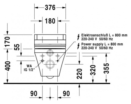 Унитаз подвесной  Duravit DuraStyle 2537590000 без сиденья