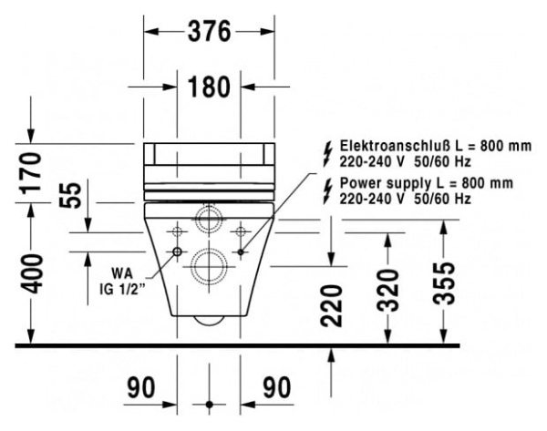 Унитаз подвесной  Duravit DuraStyle 2537590000 без сиденья