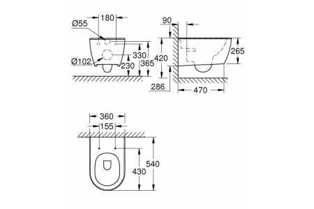 Унитаз подвесной безободковый Grohe Essence Ceramic 39571 00H (3957100H)