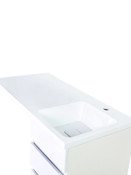 Тумба напольная с правой раковиной 100 см под стиральную машину Orange Sistema ST-40TUW+RAR белый