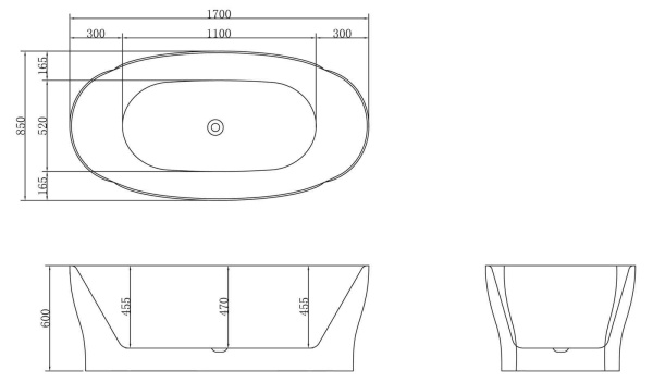 Акриловая ванна (170х85) BelBagno BB403-1700-850 Акриловая ванна (170х85) BelBagno BB403-1700-850