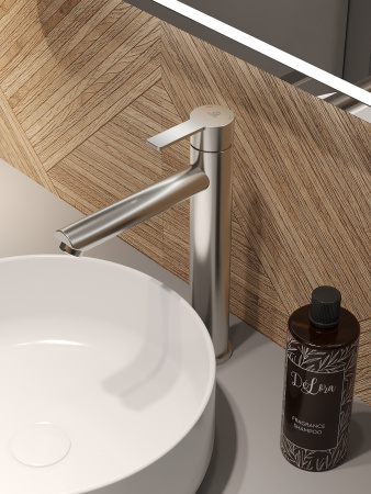 Смеситель для накладной раковины однорычажный высокий Agger Easy A3112122 сатин матовый