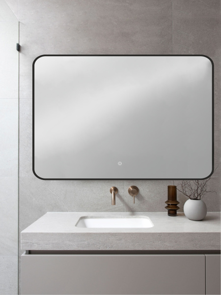 Зеркало с LED подсветкой и сенсорной кнопкой Orange Black BL-100ZE  черный