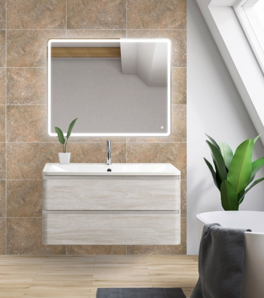 База под раковину подвесная BelBagno ALBANO-900-2C-SO-RVB Rovere Vintage Bianco