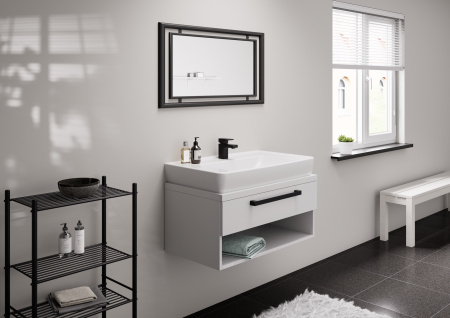 Смеситель для раковины с донным клапаном Hansgrohe Vernis Shape 71560670 черный матовый