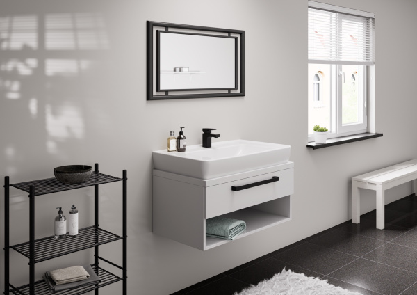Смеситель для раковины с донным клапаном Hansgrohe Vernis Shape 71560670 черный матовый
