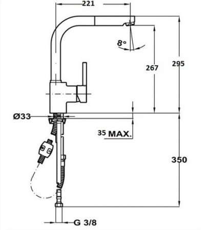 Смеситель для кухни с выдвижным изливом Teka Ares 23938120W