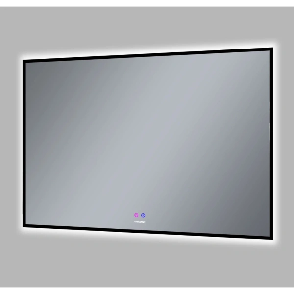 Зеркало (100х80) Grossman PRAGMA-норма BLACK 18100802 LED с сенсорным выключателем и подогревом
